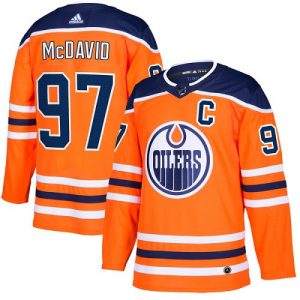 Barn NHL Edmonton Oilers Trøje 97 Connor McDavid Authentic oransje Adidas Hjemme