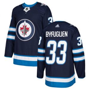 Barn NHL Winnipeg Jets Trøje 33 Dustin Byfuglien Authentic Marine blå Adidas Hjemme