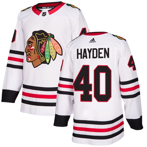 Dame NHL Chicago Blackhawks Trøje John Hayden Authentic Hvid Adidas Udebane – billige NHL trøjer,dansk ishockey trøje,Tilpasset ishockey trøje